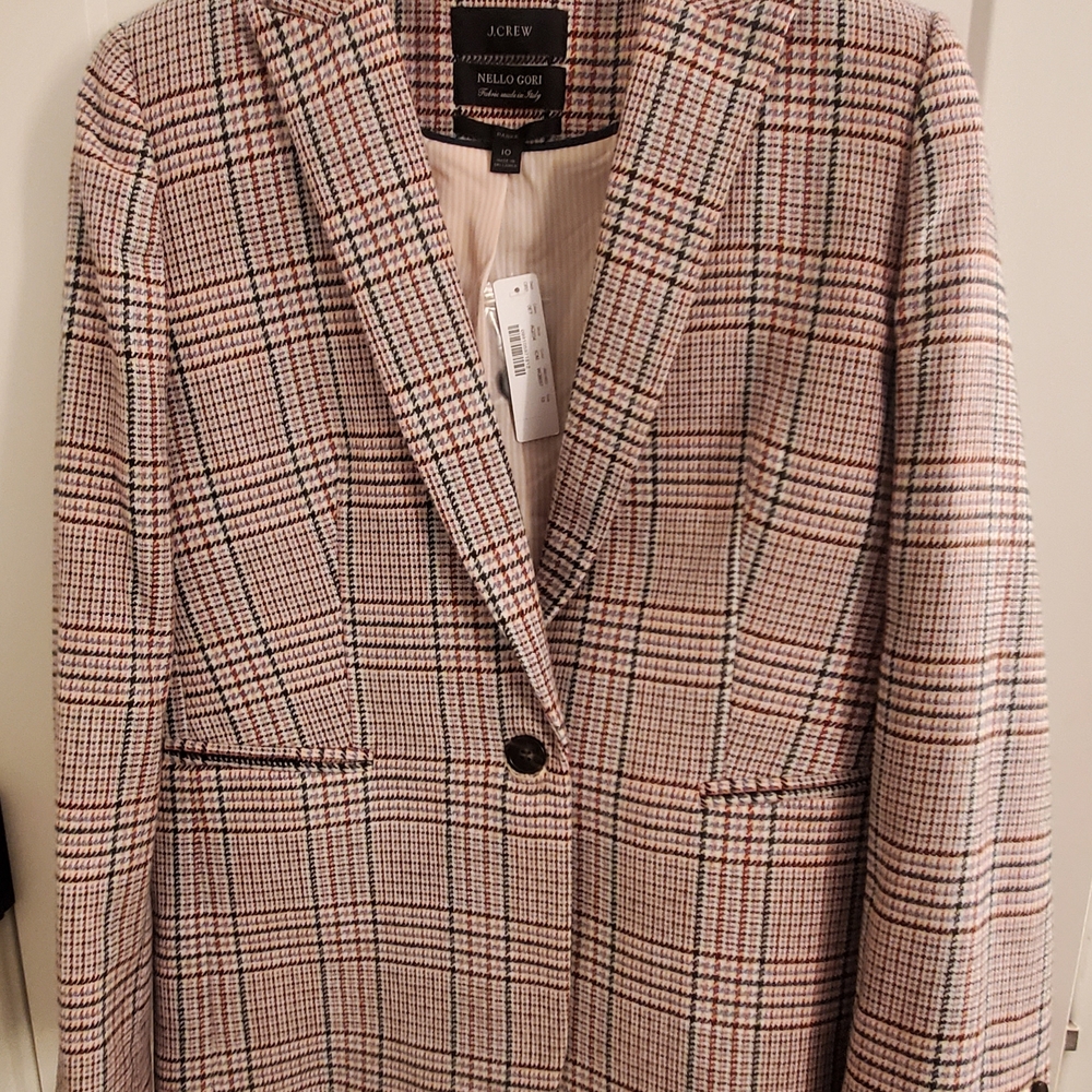 J. Crew Women's Plaid Blazer - Beige, NWT